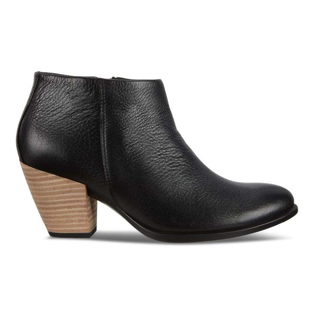 Ecco Shape 55 Western Womens Ankle Boots In Black Online - India AKD-382194